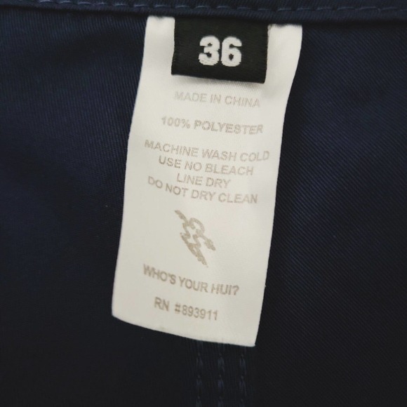 Da Hui Board Shorts Mens Size 36 Navy Blue Swim Swimming Pocket 10.5" Inseam - Picture 6 of 6